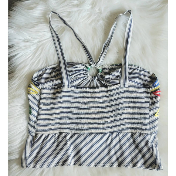 Anthropologie Tiny Avril Embroidered Striped Knit Halter - New - Large - Picture 5 of 9